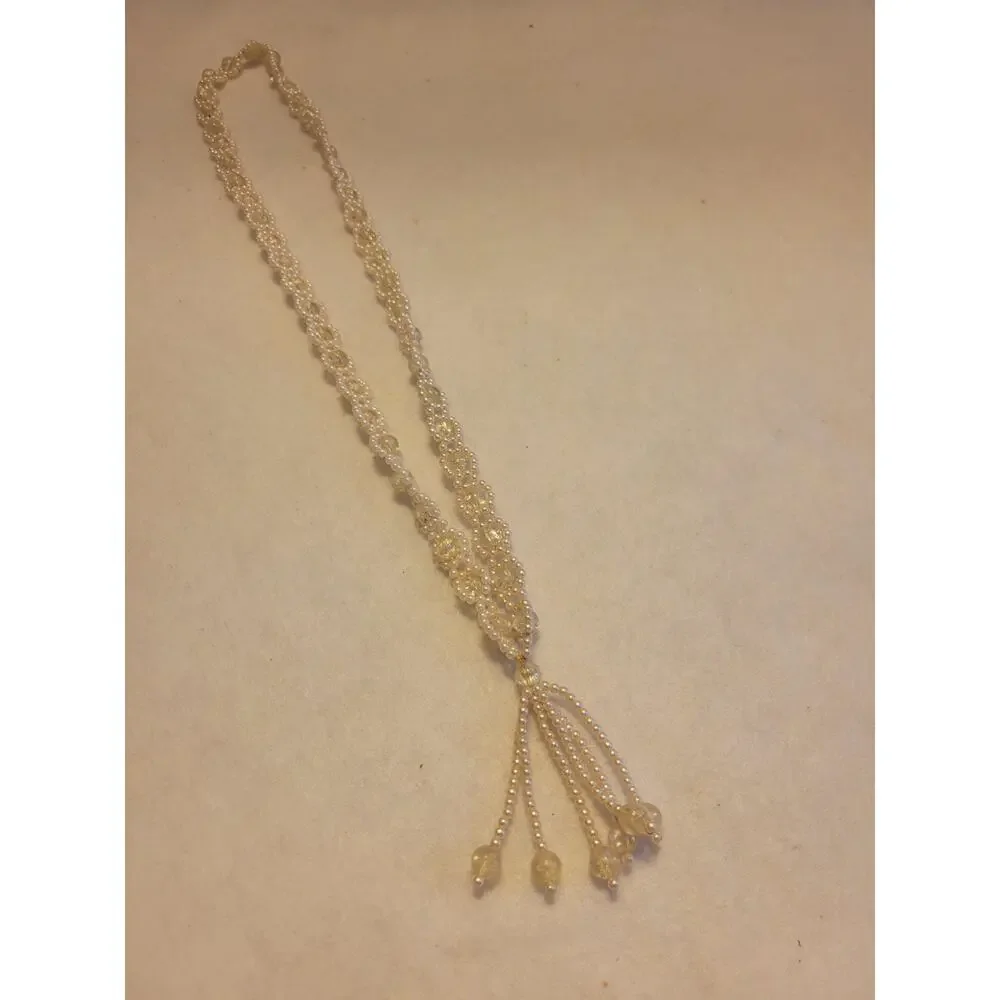 Necklace Tassel Drop Pendant Faux Pearl Beaded Elegant Statement Fashion Jewelry